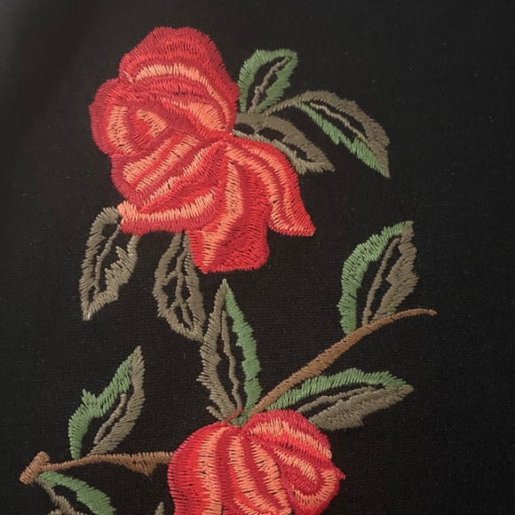 Black Skirt with Flower Embroidery - Picture 6 of 9